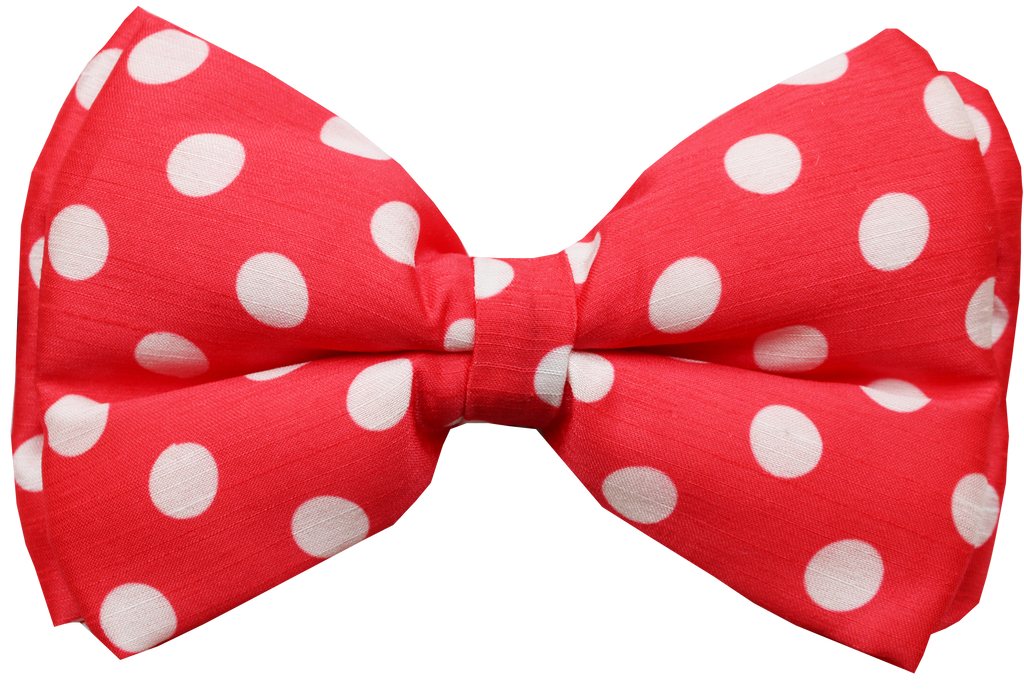 Red polka dots dog bow tie Lana Paws 