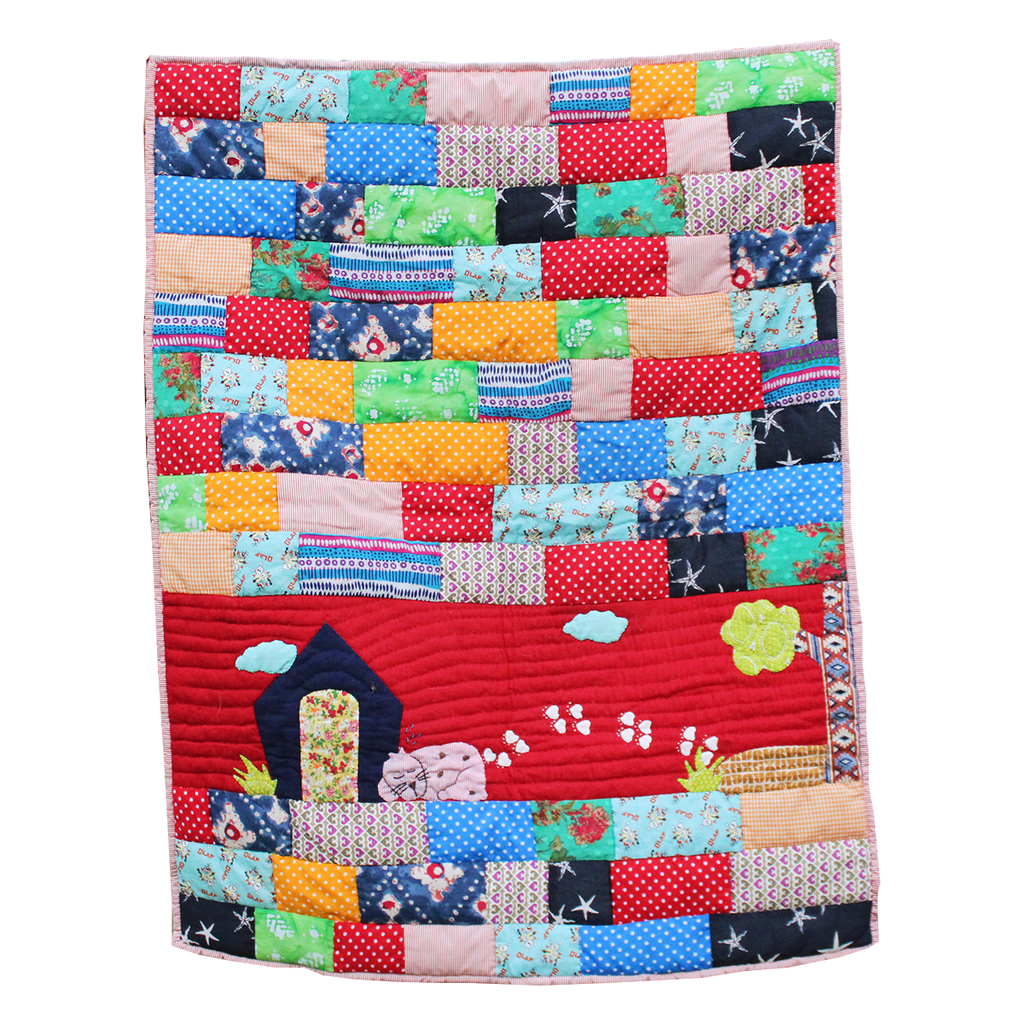 Lana Paws patchwork red dog bed mat 