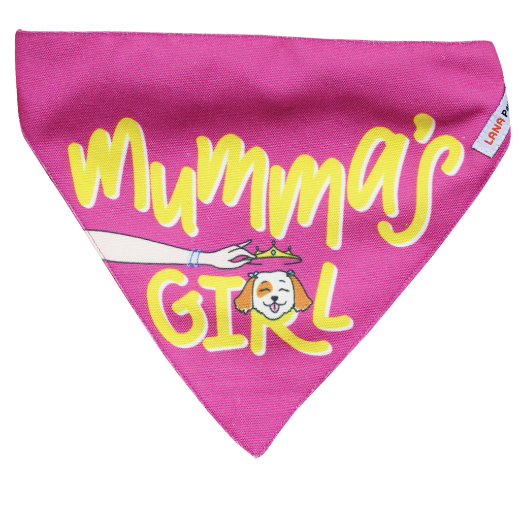 Lana Paws Mumma's Girl pink dog bandana scarf
