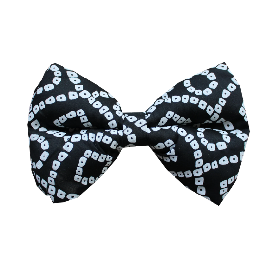 Dog Bowtie (Adjustable) - Bandhej Black & White