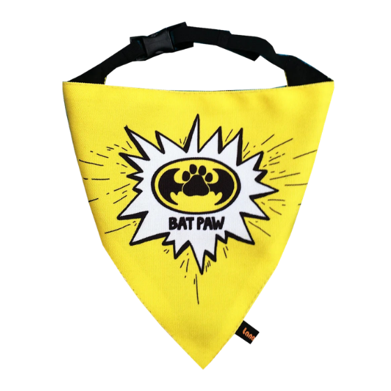 Adjustable Dog Bandana/ Dog Scarf (yellow) - Superhero BatPaw