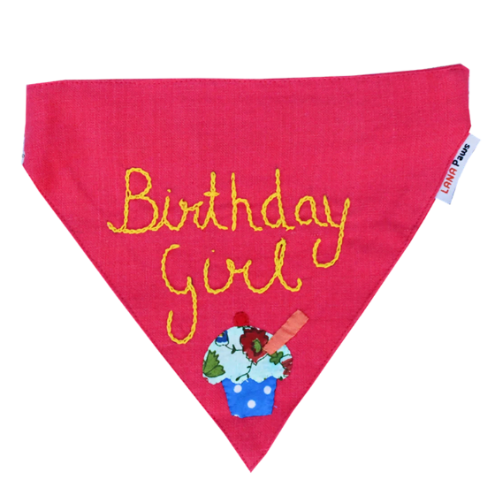 Birthday Girl! - Handmade Adjustable Dog Bandana