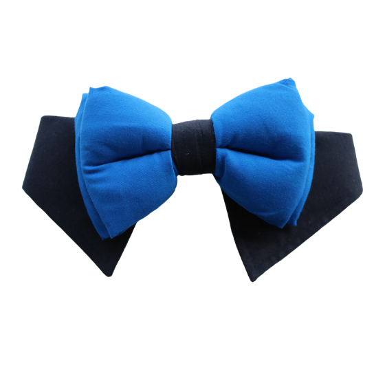 Dog Tuxedo Bow Collar - Blue and Black