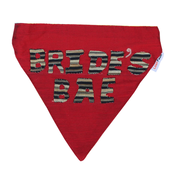 Bride's BAE - Adjustable Wedding Dog Bandana/ Scarf/ Dog Outfit in Silk (red)