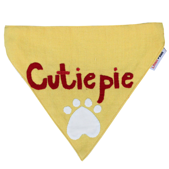 Cutiepie Handmade - Adjustable Dog Bandana/ Dog Scarf (yellow)