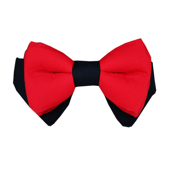 Dog Tuxedo Bow Collar - Red and Black