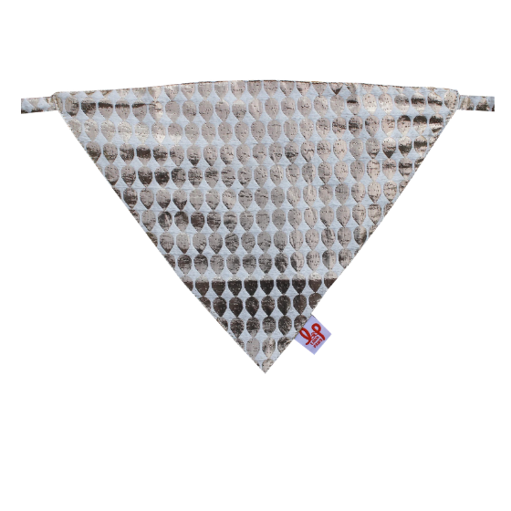 Dog Bandana - White & Gold (Adjustable)