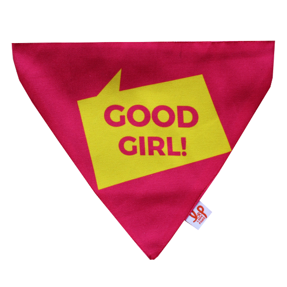 Adjustable Dog Bandana/ Dog Scarf (pink) - Good Girl!