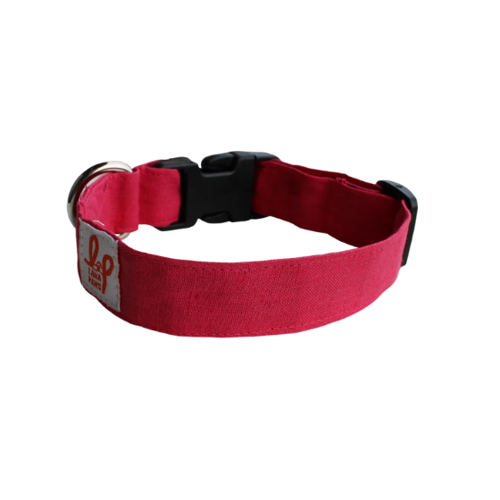 Hemp Dog Collar Neck Belt - Hot Pink