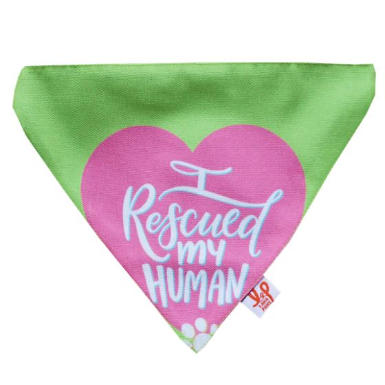 Adjustable Dog Bandana/ Dog Scarf - I Rescued My Human