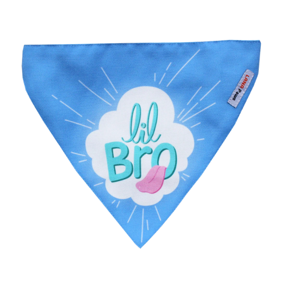 Adjustable Dog Bandana/ Dog Scarf (blue) - Lil' Bro (Little Brother)