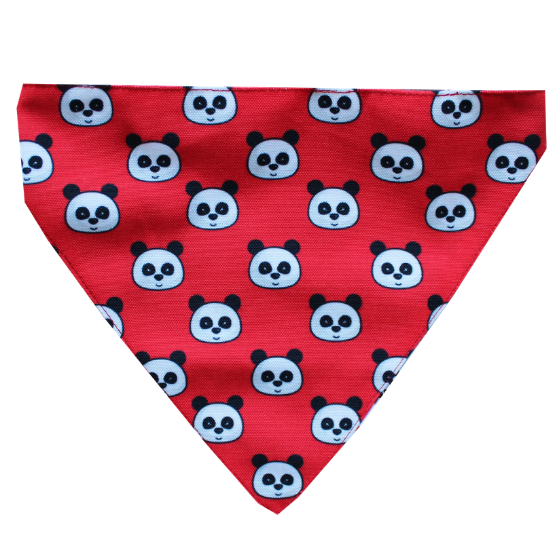 Adjustable Dog Bandana - Panda Love (Red)