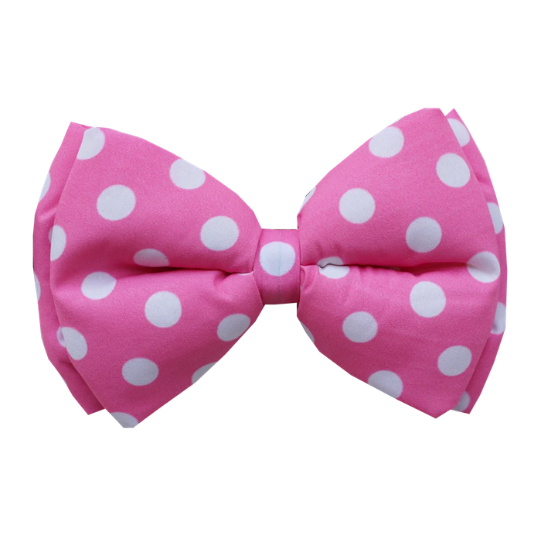 Dog Bowtie - Pink Polka Dots  (Adjustable)