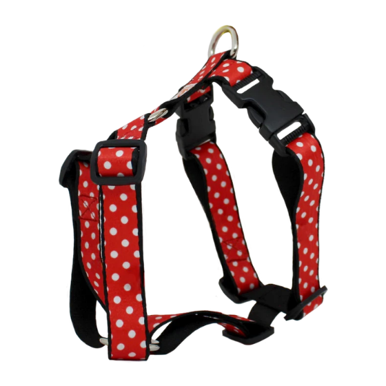 Dog H Harness/ Halter Dog Harness - Red Polka Dots