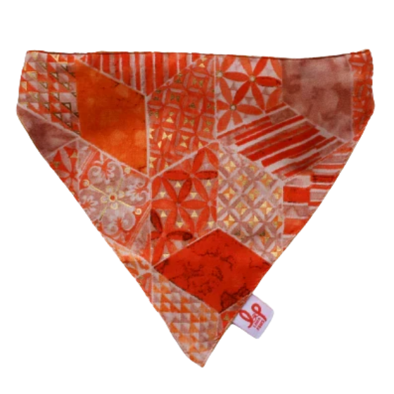 Adjustable Dog Bandana/ Dog Scarf (100% Cotton) - Tangerine