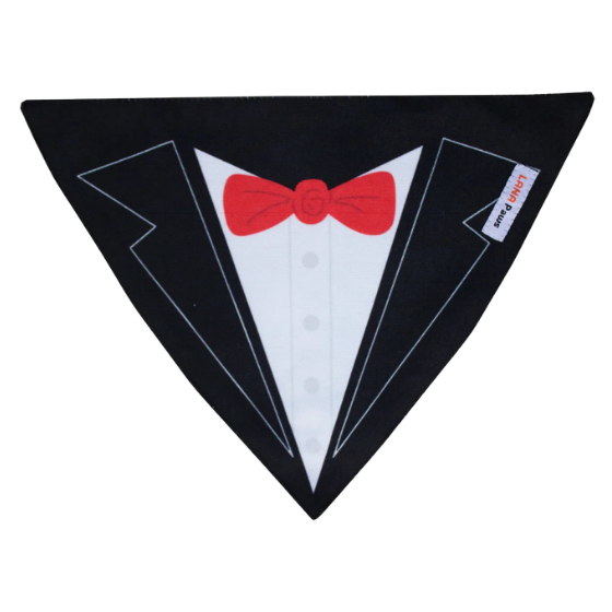 Dapper Dog Tuxedo - Adjustable Wedding Dog Bandana/ Dog Scarf