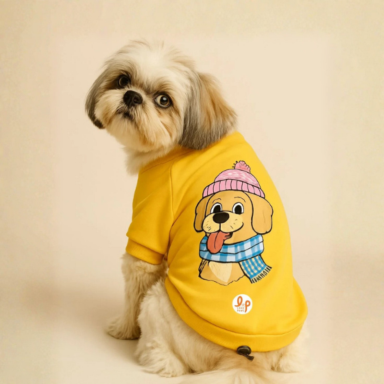 Winter Dog Sweatshirt - Snug Pup Yellow