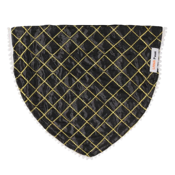 Nawab Collection Zari Dog Bandana - Black (Adjustable)
