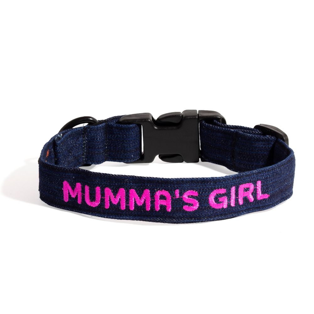 Lana Paws Mumma's Girl denim dog collar belt