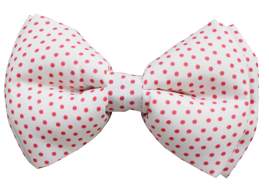 white and red polka dots dog bow tie Lana Paws