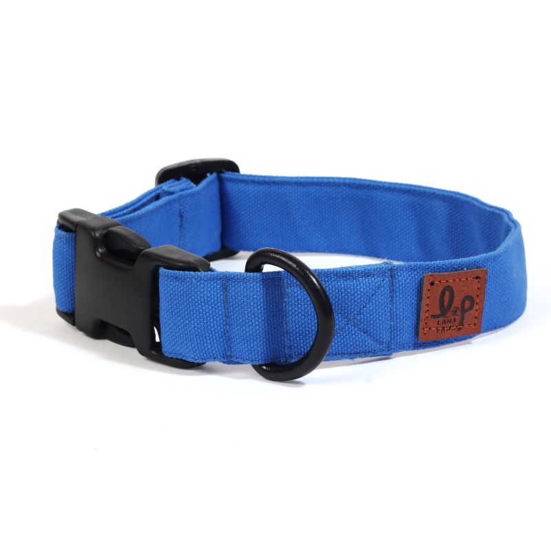 Lana Paws Blue Fabric Dog Collar Belt