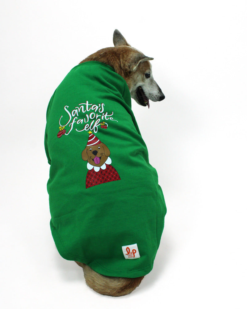Winter Dog Sweatshirt Santa's Favourite Elf Christmas